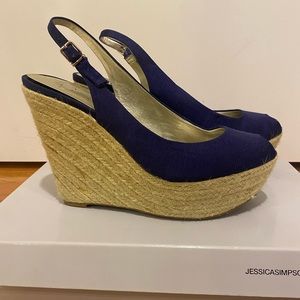 Worn once Jessica Simpson purple wedges espadrille - size 9.5